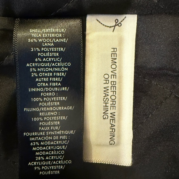 Ann Taylor Black Utility Jacket with Faux Fur Trim - Picture 5 of 8